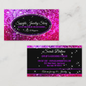 Sparkle Pink Glitz Glam Stars lichte paarse juwele Visitekaartje (Voorkant / Achterkant)
