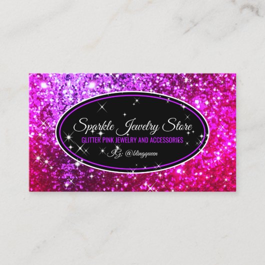 Sparkle Pink Glitz Glam Stars lichte paarse juwele Visitekaartje (Voorkant)