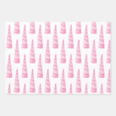 Sparkle Pink Gold Glam Eenhoorn Verjaardag Inpakpapier Vel (Voorkant 3)