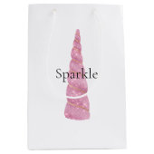 Sparkle Pink Gold Glam Eenhoorn Verjaardag Medium Cadeauzakje (Voorkant)