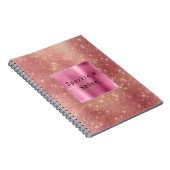 Sparkle Pink Gold Glam Glitter Notitieboek (Rechterzijde)