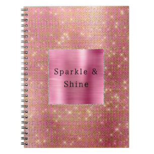 Sparkle Pink Gold Glam Glitter Notitieboek