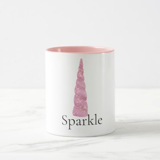 Sparkle Pink Gold Glam Stars Eenhoorn Mok (Midden)