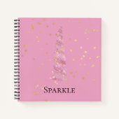 Sparkle Pink Gold Glam Stars Eenhoorn Notitieboek (Voorkant)
