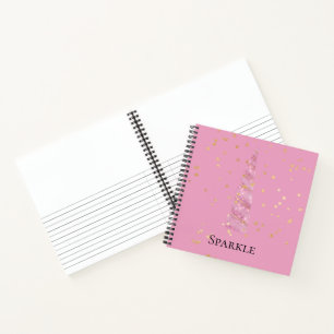 Sparkle Pink Gold Glam Stars Eenhoorn Notitieboek