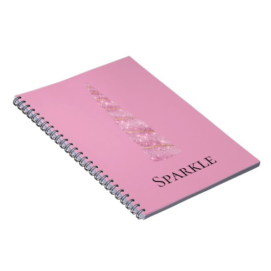 Sparkle Pink Gold Glam Unicorn Notitieboek (Rechterzijde)