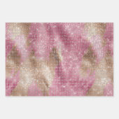 Sparkle Pink Gold Southwest Faux Koeienhuid Verjaa Inpakpapier Vel (Voorkant 3)