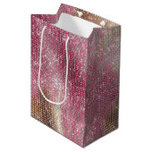 Sparkle Pink Gold Southwest Faux Koeienhuid Verjaa Medium Cadeauzakje (Voorkant Gekanteld)