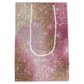 Sparkle Pink Gold Southwest Faux Koeienhuid Verjaa Medium Cadeauzakje (Achterkant)