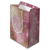 Sparkle Pink Gold Southwest Faux Koeienhuid Verjaa Medium Cadeauzakje (Achterkant Gekanteld)