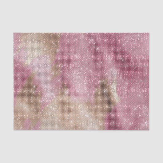 Sparkle Pink Gold Southwest Faux Koeienhuid Verjaa Tissuepapier (Voorkant)