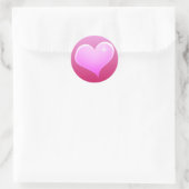 Sparkle Pink Heart Ronde Sticker (Tas)
