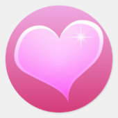 Sparkle Pink Heart Ronde Sticker (Voorkant)