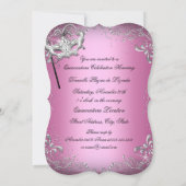 Sparkle Pink Masquerade Quinceanera Birthday Kaart (Achterkant)