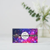 Sparkle Pink Paarse Galaxy Stars Magic Energetic Visitekaartje (Staand voorkant)