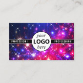 Sparkle Pink Paarse Galaxy Stars Magic Energetic Visitekaartje (Voorkant)