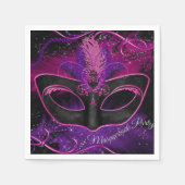 Sparkle Pink & Paarse Masker Masquerade Party Serv Servet (Voorkant)