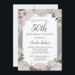 Sparkle Pink Silver Floral 50th Birthday Kaart<br><div class="desc">griepvaccinaties in de Little Bayleigh Store. We hebben illustraties gebruikt van: www.createthecut.com</div>