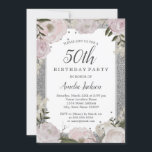 Sparkle Pink Silver Floral 50th Birthday Kaart<br><div class="desc">griepvaccinaties in de Little Bayleigh Store. We hebben illustraties gebruikt van: www.createthecut.com</div>