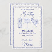 Sparkle & Pop! Editable Birthday Bash Invitation Kaart (Voorkant / Achterkant)