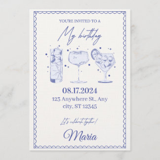 Sparkle & Pop! Editable Birthday Bash Invitation Kaart