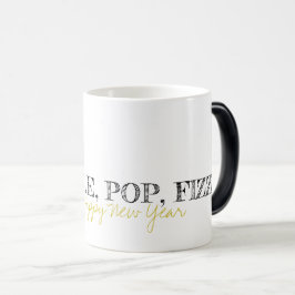 Sparkle Pop Fizz Happy New Year Black Gold Fun Magische Mok