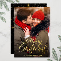 Sparkle Prettig Kerstmis FOTO Wenskaart Goud