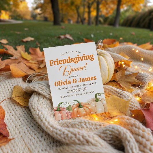 Sparkle Pumpkin Friendsgiving Uitnodiging
