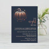 Sparkle Pumpkin Night voor de bruiloft repetitie Kaart (Staand voorkant)