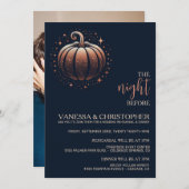 Sparkle Pumpkin Night voor de bruiloft repetitie Kaart (Voorkant / Achterkant)