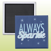 Sparkle quote blauwe glitter effect text magneet
