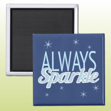 Sparkle quote blauwe glitter effect text