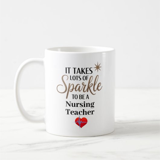 Sparkle Quote Cadeau voor Nursing Teacher Koffiemok (Links)