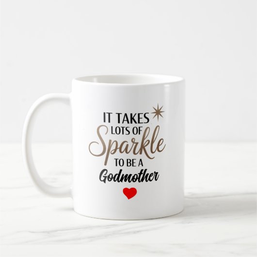 ✨ Sparkle Quote Gift voor Godmother Koffiemok (Links)