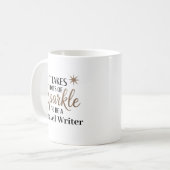 Sparkle Quote Gift voor Travel Writer Koffiemok (Voorkant links)