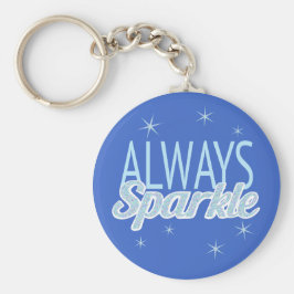 Sparkle quote glitter effect aangepaste blauwe tek sleutelhanger