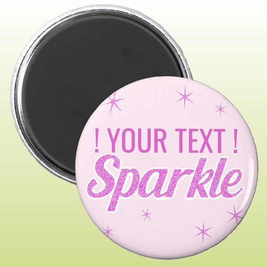 Sparkle quote glitter effect aangepaste roze tekst magneet