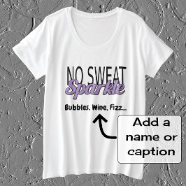 Sparkle quote glitter effect paarse tekst grote maat t-shirt
