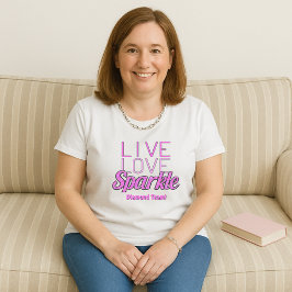 Sparkle quote glitter effect roze tekst toevoegen grote maat t-shirt