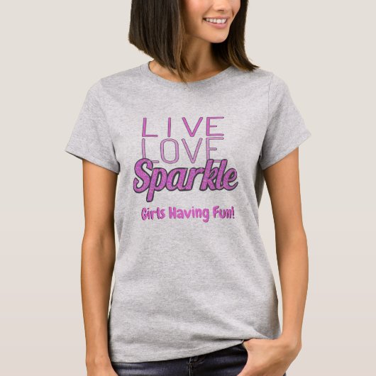 Sparkle quote glitter effect roze tekst toevoegen t-shirt (Voorkant)