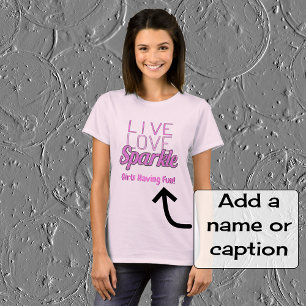 Sparkle quote glitter effect roze tekst toevoegen t-shirt
