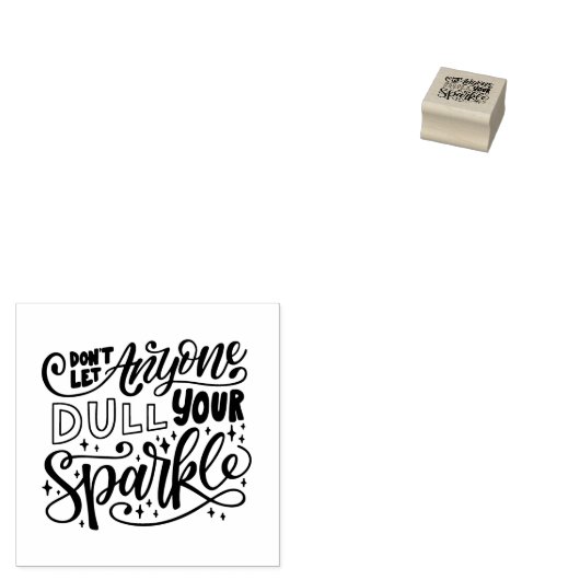Sparkle Quote Stamp Rubberstempel (Gestempeld)