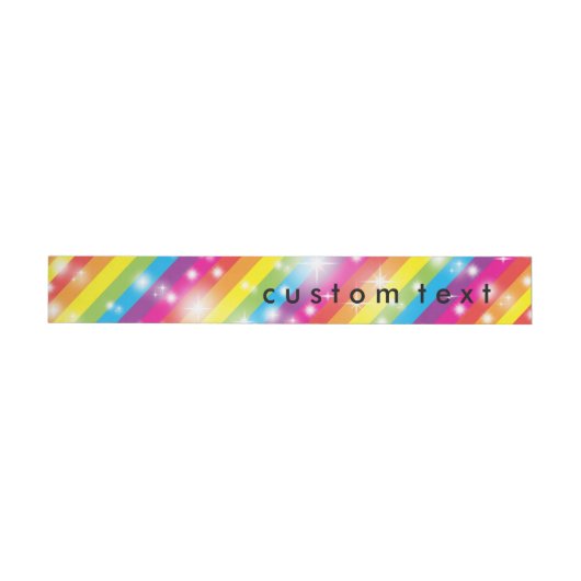 Sparkle Rainbow Glitter Gestreepte Wrap Rond Label Omwikkelbaar Adreslabel (Individueel)