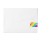 Sparkle Rainbow Glitter Gestreepte Wrap Rond Label Omwikkelbaar Adreslabel (Achterkant)