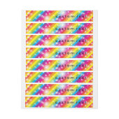 Sparkle Rainbow Glitter Gestreepte Wrap Rond Label Omwikkelbaar Adreslabel (Vel)