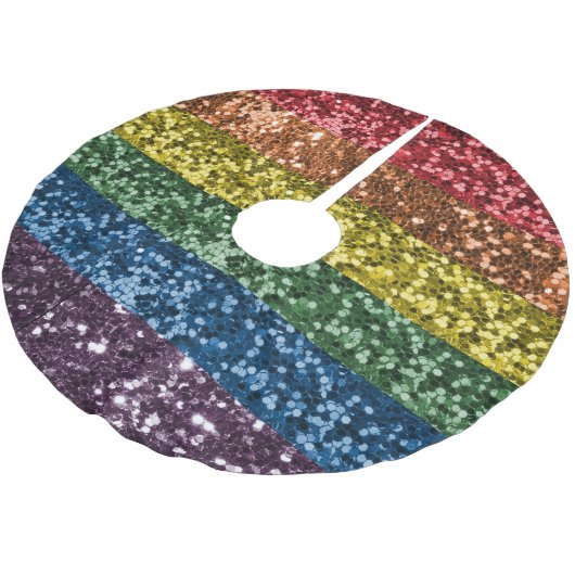 Sparkle Rainbow Glitter Sequin Glam Trendy Kerstboom Rok (Gekanteld)