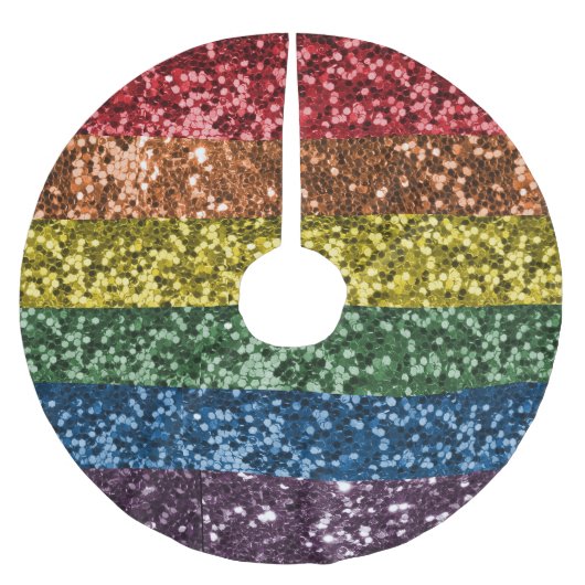 Sparkle Rainbow Glitter Sequin Glam Trendy Kerstboom Rok (Voorkant)