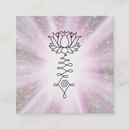*~* Sparkle Rays Healing Reiki Energy Lotus Vierkante Visitekaartje (Voorkant)