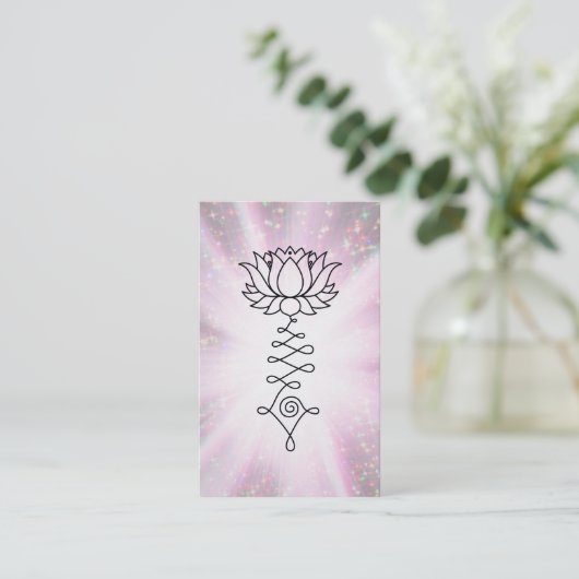 *~* Sparkle Rays Reiki Energy Healing Lotus Visitekaartje (Staand voorkant)