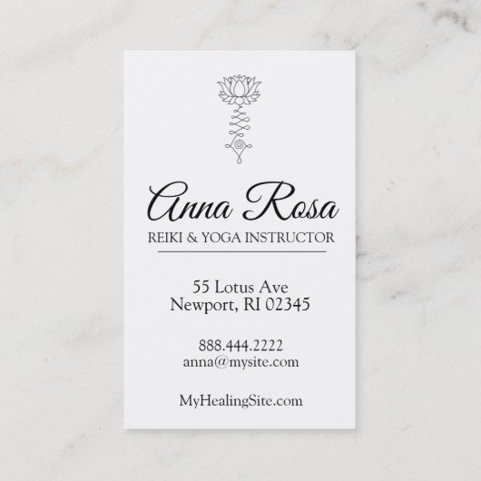 *~* Sparkle Rays Reiki Energy Healing Lotus Visitekaartje (Achterkant)